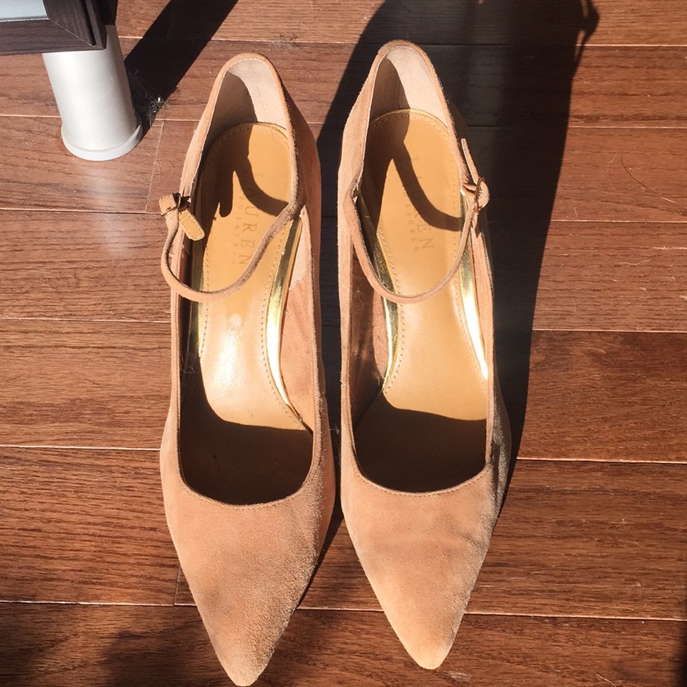 Ralph Lauren/Lauren Camel Suede Heels
